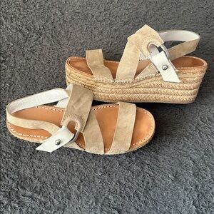 Rag & Bone August suede and leather espadrille platform sandals sz 39 1/2 or 9.5